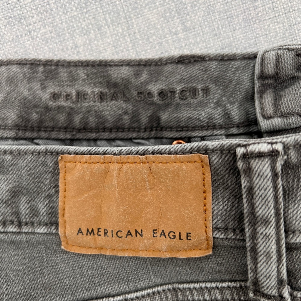 American Eagle Original Bootcut Jeans Men 30x34 (fits 32x33) Gray Classic Denim - Picture 5 of 12